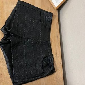 Faux leather shorts